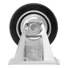 Rodízio Borracha Preto Fixo 3Pol 75mm 45kg Suporte Plataforma Sem Freio MTX