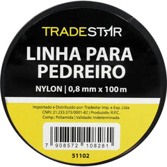 Linha Pedreiro Nylon 0,8 mm 100 Metros Transparente Tradestar