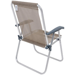 Cadeira de Praia Relax Comfort Alta em Alumínio Capacidade 120kg Bege Bel
