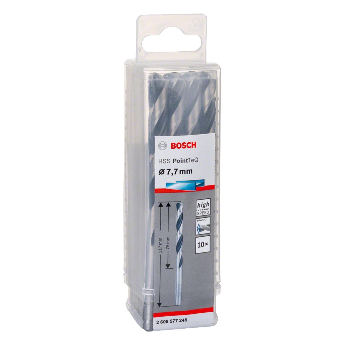 Broca Metal Bosch Aço Rápido Hss-Pointteq 7,7mm 10 Peças