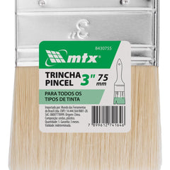 Trincha 3'' Pintura Multiuso Cerdas Sintéticas Cabo Plástico MTX
