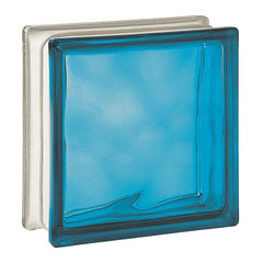 Tijolo de Vidro 19 x 19 x 8 CM Azul Translúcido 06 Unidades Tradestar