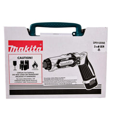 Parafusadeira Furadeira 5mm à Bateria 7.2V com Bateria Carregador Jogo Bits Maleta DF012DSE Makita