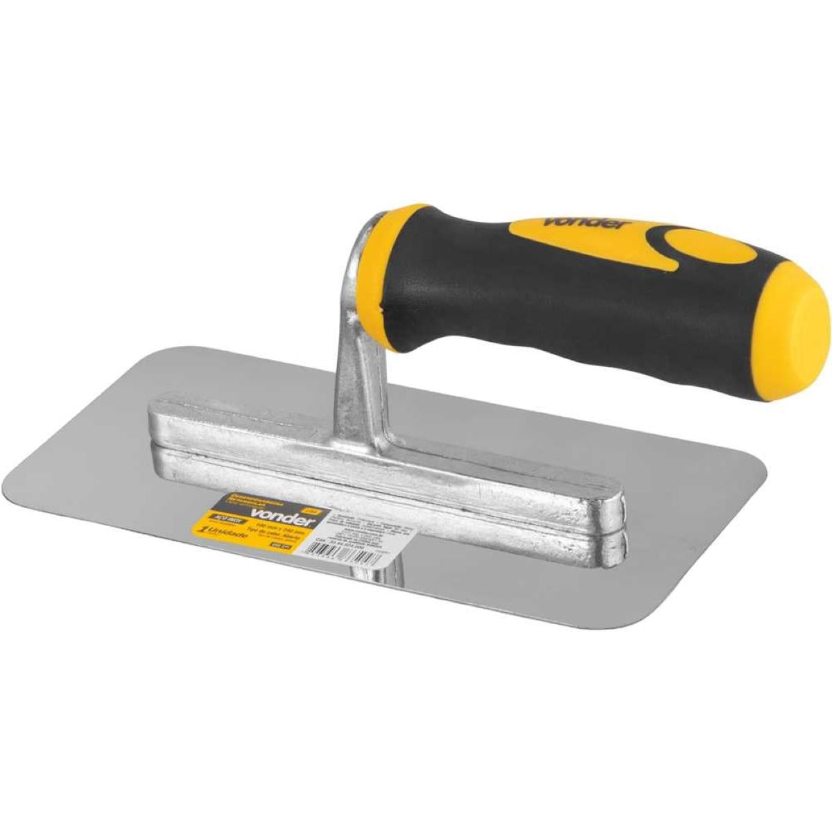 Desempenadeira Inox 24X10Cm Lisa Cabo Aberto Emborrachado Vonder 270g - Guimepa