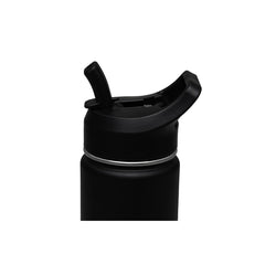 Garrafa Térmica Tramontina 650 Ml Aço Revestido Preto Com Canudo E Parede Dupla
