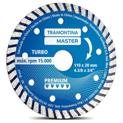 Disco de Corte Diamantado 4.3/8 42 Dentes 15000 rpm Aço Liga Especial Premium Tramontina MASTER