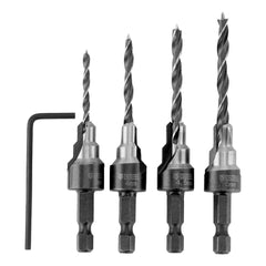 Jogo de Brocas Escareadoras Madeira 3-5mm 4 Peças Denzel