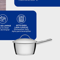 Panela Tramontina Allegra Aço Inox Fundo Triplo 16 Cm 1,5 L Indução