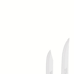 Jogo De Facas Tramontina Dynamic 04 Peças Aço Inox E Madeira Natural Tratamento Térmico Resistente