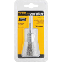 Escova Pincel 16Mm Haste 6Mm 20000Rpm Aço Inox Ondulado Vonder