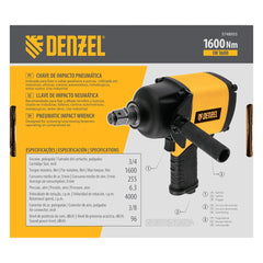 Chave de Impacto Pneumática 3/4'' 1600Nm 4000RPM Denzel IW1600