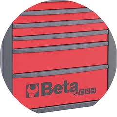 Carrinho para Ferramentas 800KG Vermelho 7 Gavetas Tampo de Madeira Fechadura RSC24/7-R Beta