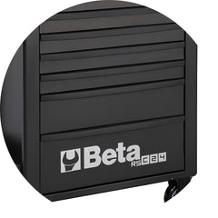 Carrinho para Ferramentas 800KG Preto 7 Gavetas Tampo de Madeira Fechadura RSC24/7-N Beta