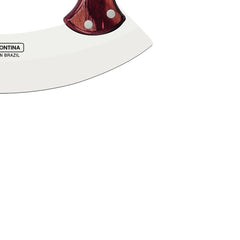Mezzaluna Tramontina Polywood Lâmina Aço Inox Cabo Madeira Vermelho