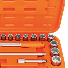 Maleta Com Soquetes Sextavados 1/2'' 22 Peças Aço Cromo Vanádio Tramontina PRO