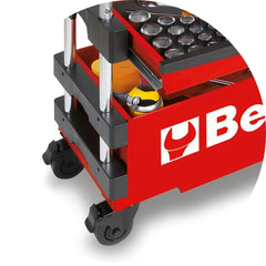 Carrinho de Ferramentas Tipo Trolley Rebatível 2 Gavetas com 6 Tabuleiros Vermelho C27S-R Beta