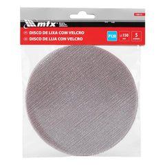 Disco de Lixa Telado com Velcro 150mm Grão 120 5 Unidades MTX para Parede e Teto