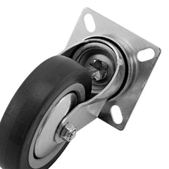 Rodízio De Borracha Cinza Com Pvc Giratório Sem Freio 4'' 100mm 55kg Galvanizado Mtx 6871555
