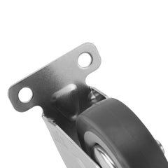 Rodízio De Borracha Cinza Fixo 75mm 3'' 45kg Polipropileno Zincado Durável MTX