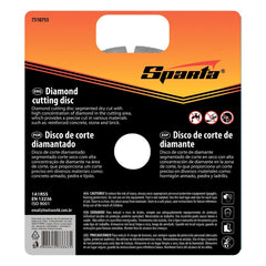 Disco de Corte Segmentado Diamantado 125 x 22,2mm com Anel Redutor 20mm Sparta 7310755 para Corte Seco