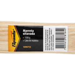 Marreta Oitavada Cabo Madeira 1500g Sparta 1090755 Aço 45 Resistente
