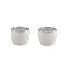 Conjunto 2 Xícaras Café Tramontina Aço Inox E ABS Branco 80 ml Empilhável Sem Alça Minimalista