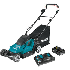 Carrinho Cortador de Grama Sem Fio 36V Potência 950W Com 2 Baterias Recolhedor DLM432PT2 220V Makita