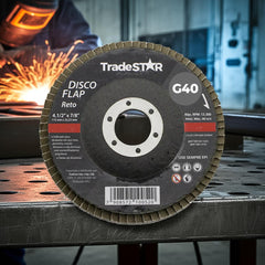 Disco Flap 115 mm G40 Fibra Reto Aço Tradestar