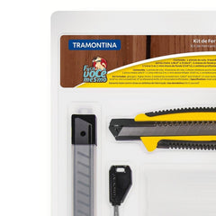 Kit Ferramentas 28 Peças Pistola Cola Quente Chaves Trena Alicates Mini Estilete Manual Tramontina