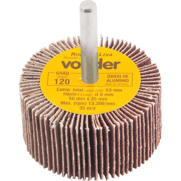 Roda de Lixa 50x25mm com Haste G120 Vonder