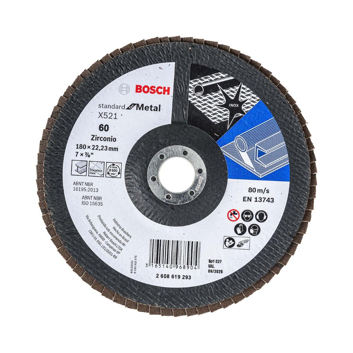 Disco Flap Curvo Bosch Standard For Metal 180mm G60
