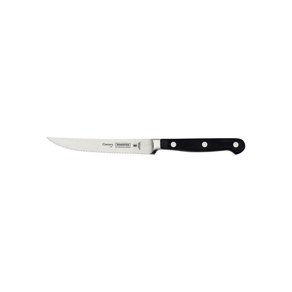 Faca Para Churrasco E Frutas Tramontina Century 5 Polegadas Aço Inox Serrilhada Policarbonato