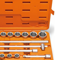 Maleta Com Soquetes Sextavados 3/4'' 20 Peças Aço Cromo Vanádio Tramontina PRO