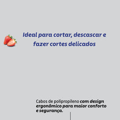 Faca Para Legumes E Frutas Tramontina Felice 3 Polegadas Aço Inox Fio Microsserrilhado Cabo Azul