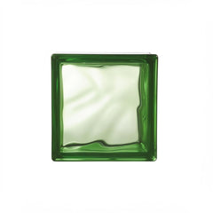 Tijolo de Vidro 19 x 19 x 8 cm Cloudy S-Color Verde 06 Unidades Tradestar