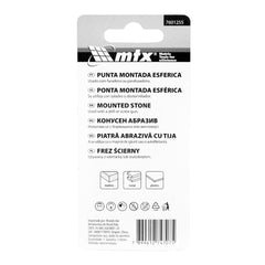 Ponta Montada Esférica 16x6mm Haste 3mm F80 MTX Brocas Abrasivas Disco Versátil