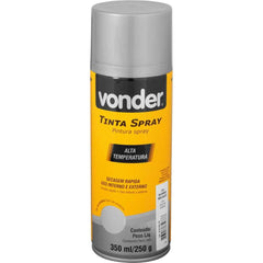 Tinta Spray Acrílica Alta Temperatura Alumínio 350ML/250G Vonder