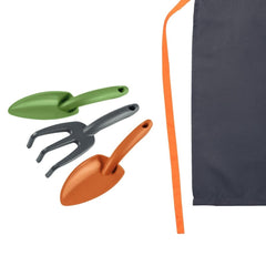 Conjunto para Jardinagem 4 Peças Avental Cinza e Laranja Poliéster Polipropileno Tramontina
