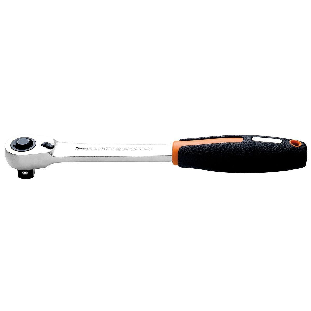 Catraca Encaixe 1/2'' 72 Dentes Tramontina PRO Aço Cromo Vanádio Reversível