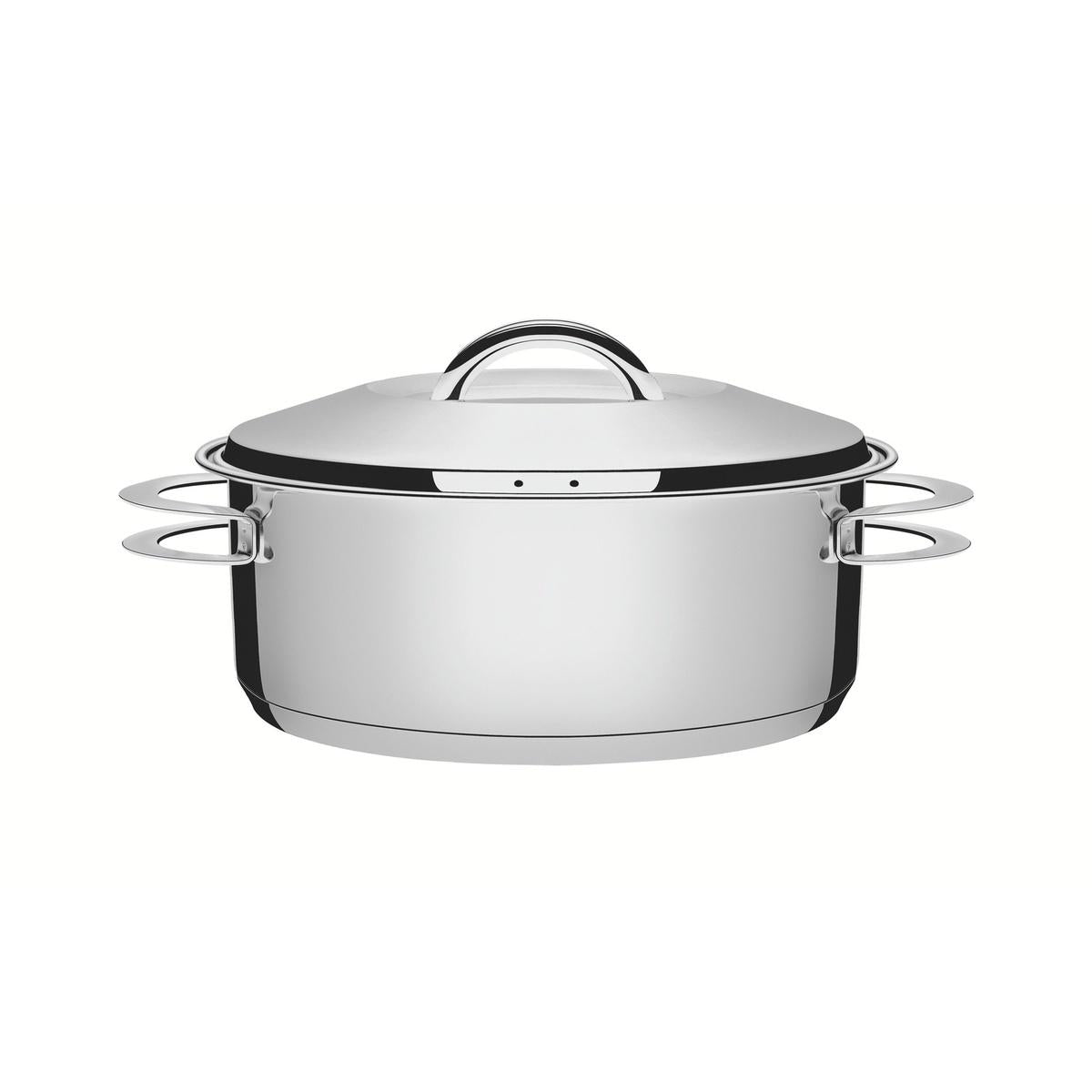 Caçarola Rasa Tramontina Solar Aço Inox 24 Cm 4,7 L Fundo Triplo Com Tampa
