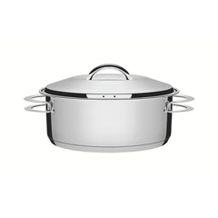 Caçarola Rasa Tramontina Solar Aço Inox 24 Cm 4,7 L Fundo Triplo Com Tampa
