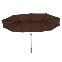 Ombrellone Retangular Oversize 4,50m x 2,65m Marrom Bel Alumínio Central Manivela FPS 60 Quiosque