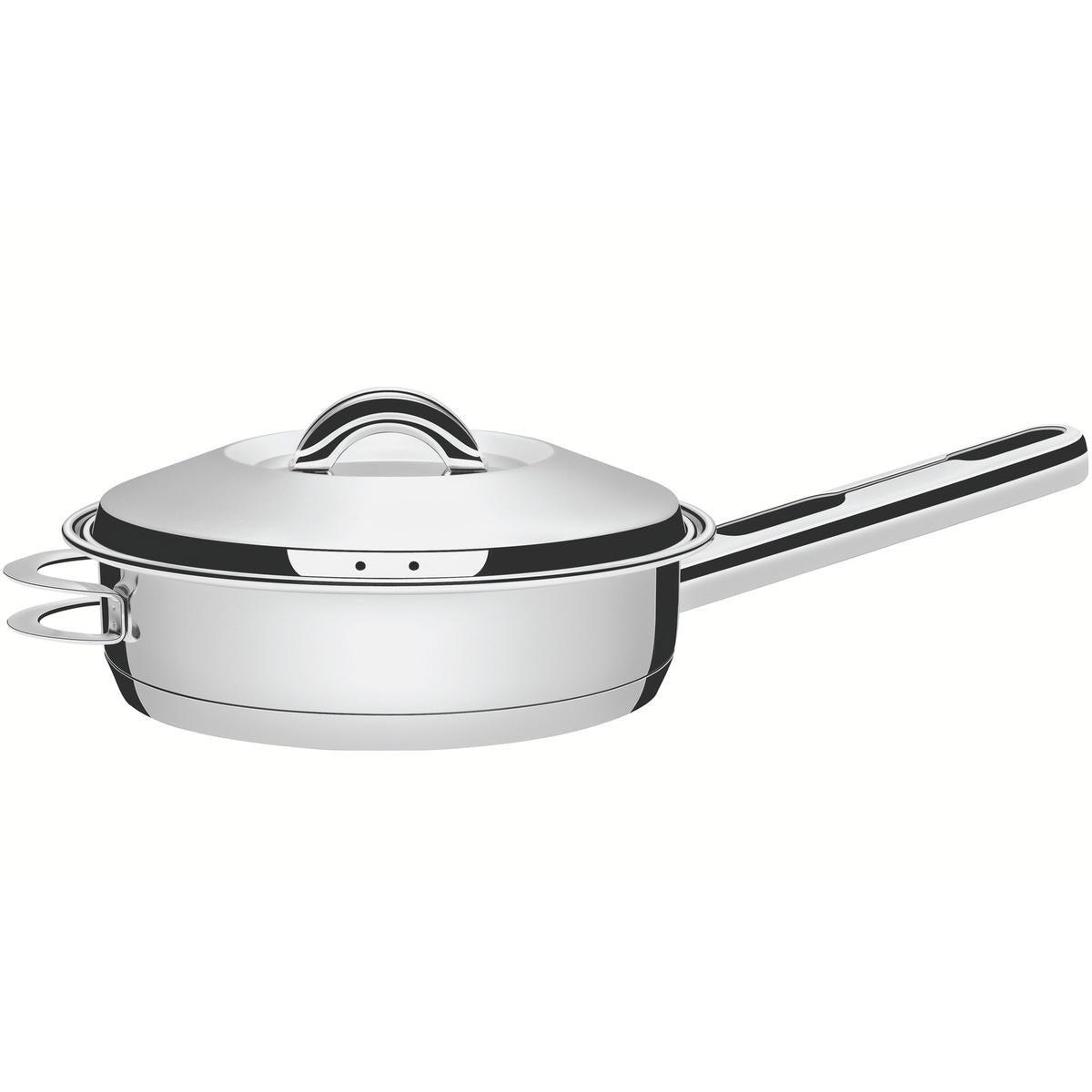 Frigideira Aço Inox 28 cm 4,8 L Fundo Triplo Com Tampa E Alça Solar Tramontina