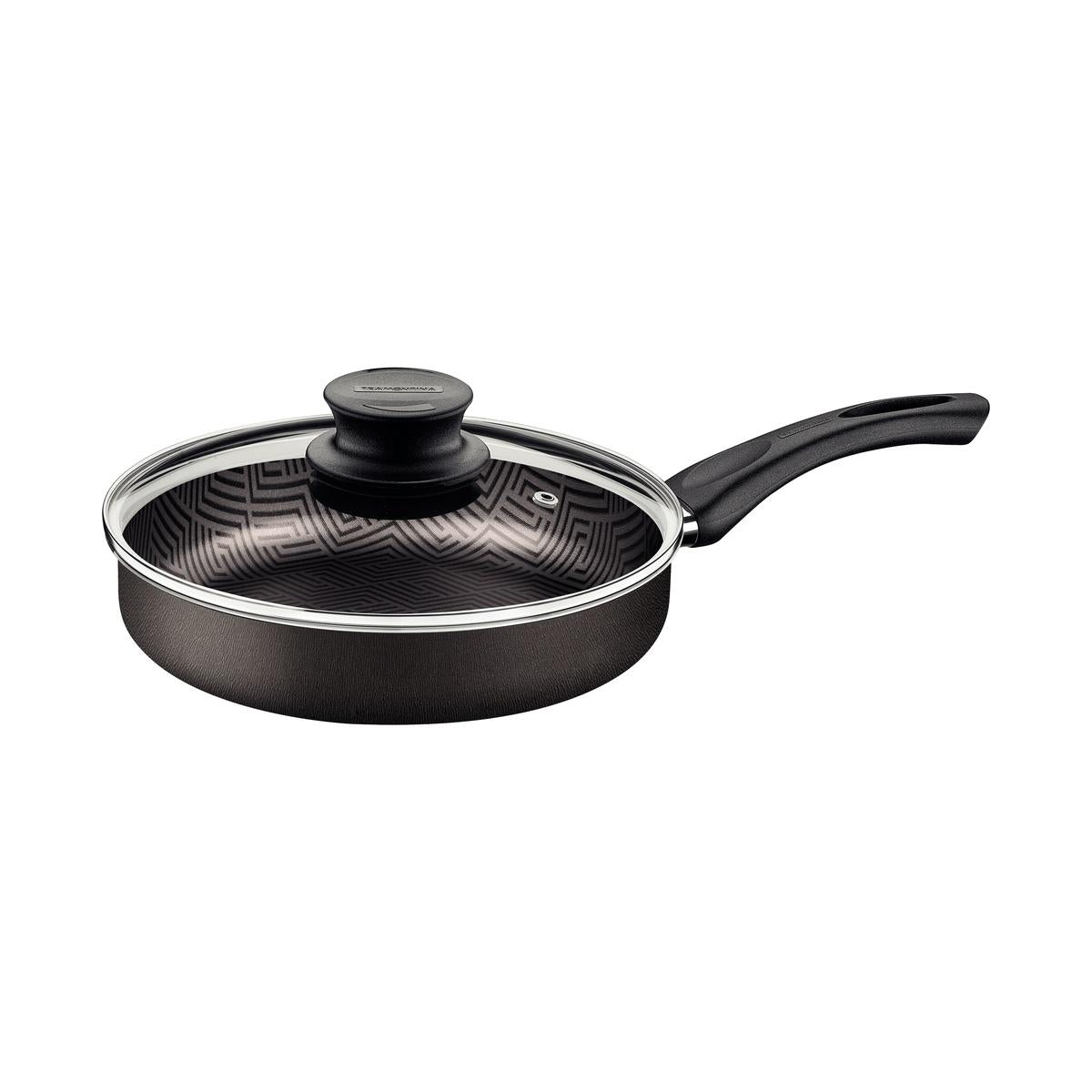 Frigideira Reta Tramontina Paris 22 Cm 1,7 L Antiaderente Starflon Max Com Tampa De Vidro Chumbo