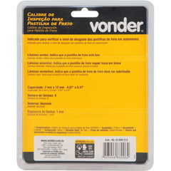 Calibre Inspeção Pastilha Freio 2-12Mm 8 Laminas Alumínio Vonder 6510008212