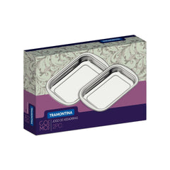 Kit Para Assar E Servir Tramontina Cosmos Em Aço Inox Acabamento Fosco 2 Peças