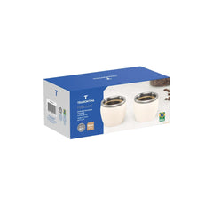 Conjunto 2 Xícaras Café Tramontina Aço Inox E ABS Branco 80 ml Empilhável Sem Alça Minimalista