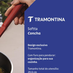 Concha De Silicone Tramontina Softta Vermelha 210 Graus Celsius Antiaderente Para Panelas Cozinha
