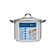 Caldeirão Tramontina Astro Aço Inox Fundo Triplo 30 Cm 15,2 L Com Tampa De Vidro E Silicone