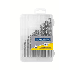 Jogo De Brocas Hss Para Aço Tramontina Din 338 15 Peças 1.0-10mm